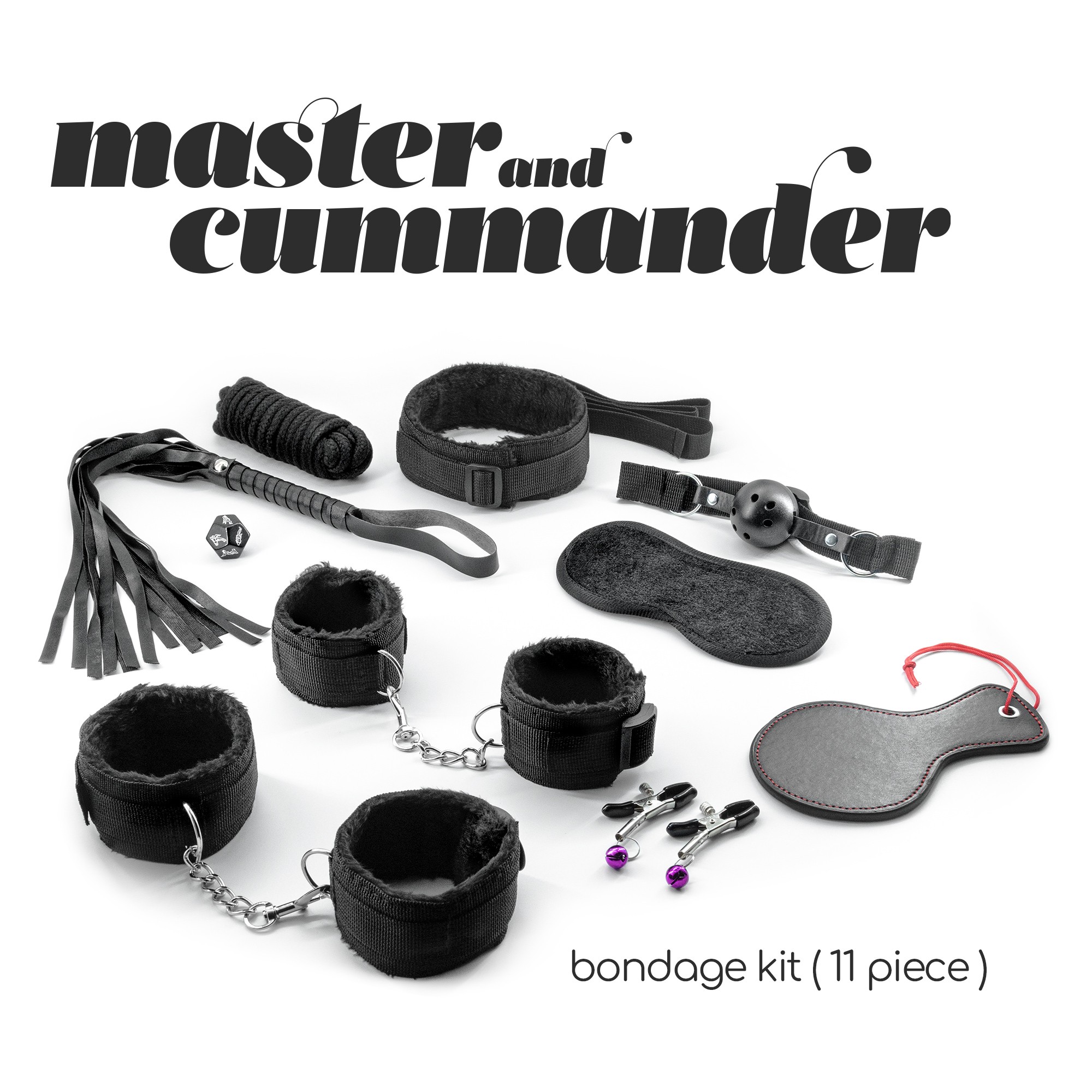 kit bondage débutant noir 11 pièces - Desirs Sensuels