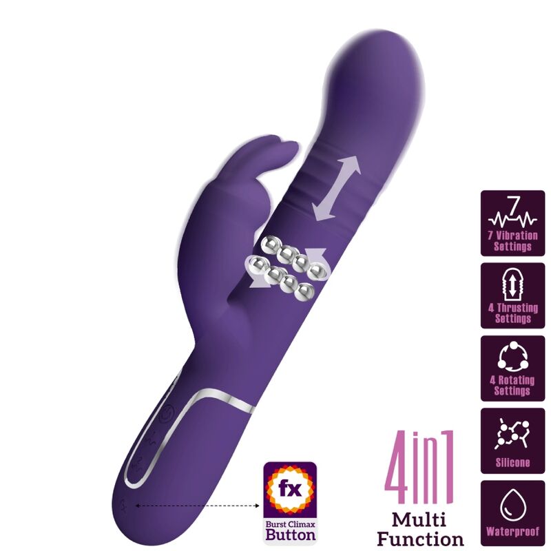 PRETTY LOVE RABBIT COALE 4 EN 1 EN SILICONE