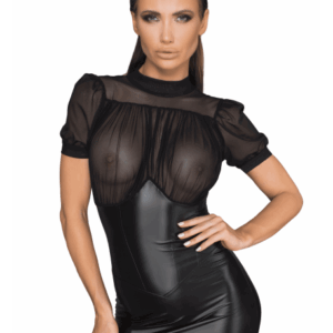 handmade F204 Minirobe haut en tulle et manches bouffantes