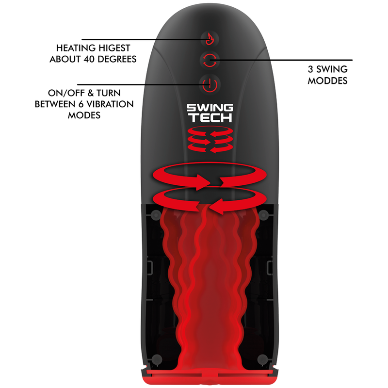 MASTURBATEUR SWING CHAUFFANT , VIBRANT ET ROTATIF – Image 2