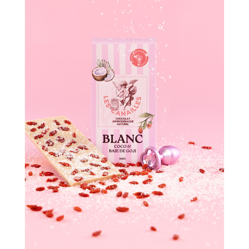 CHOCOLAT BLANC APHRODISIAQUE COCO BAIE DE GOJI
